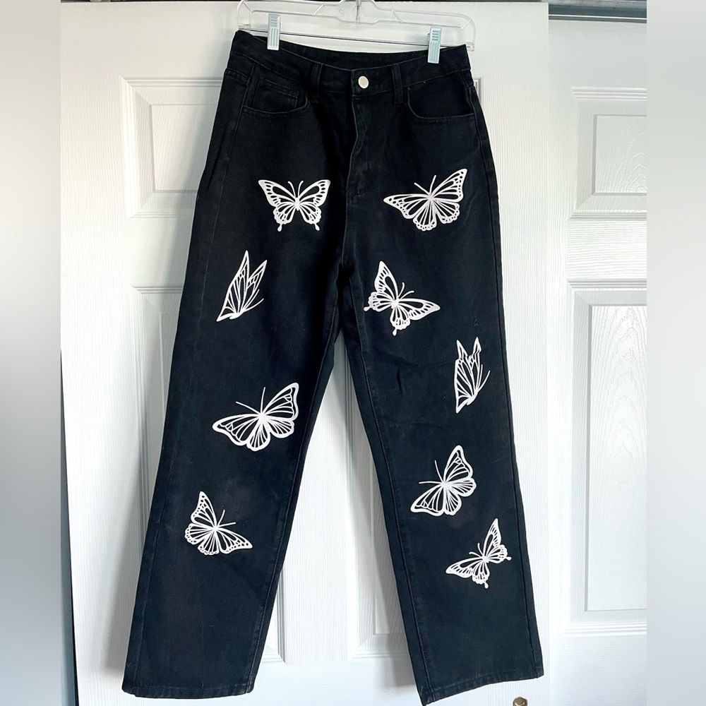 High waisted wide leg jeans